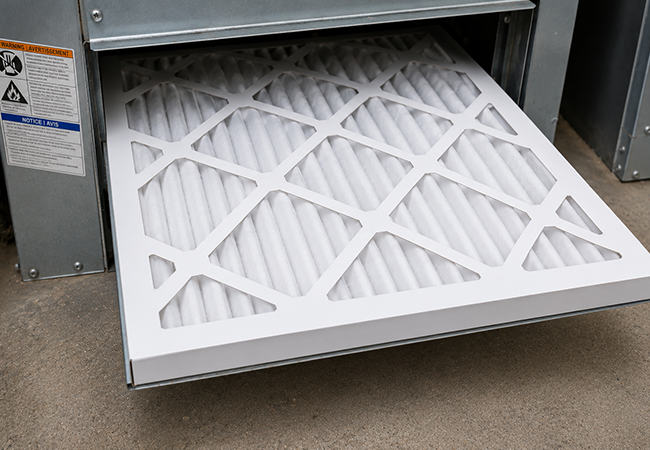 Clean air filter after replace
