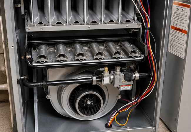 Clean air furnace after cleaning