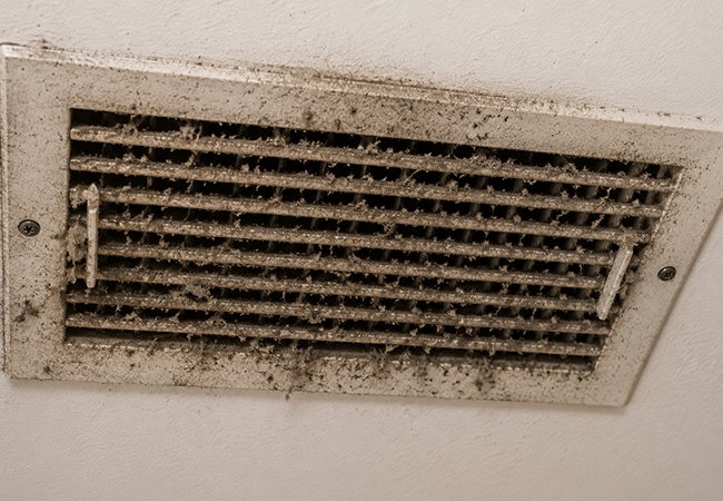 Dirty air vent before cleaning