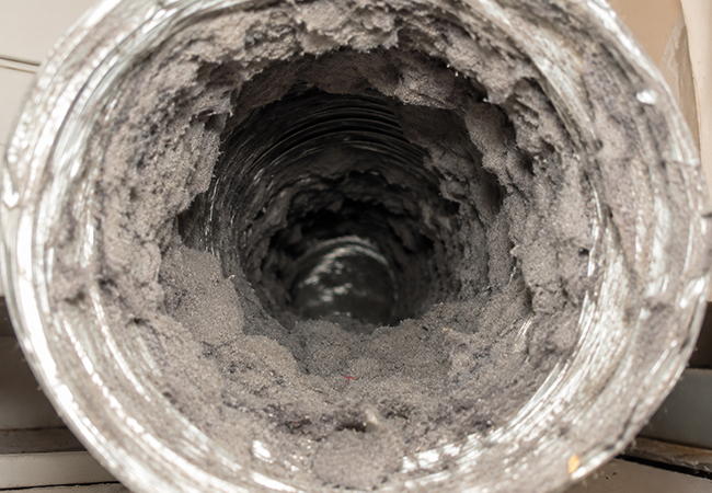 Dirty dryer vent before cleaning