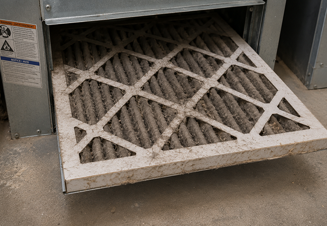 Dirty air filter before replace